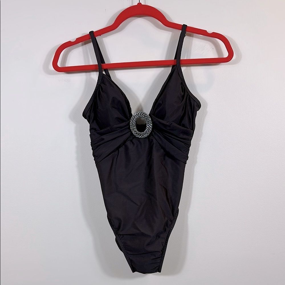 Miraclesuit Brown One Piece Beach Vacation Resortwear Adjustable Women Size 8